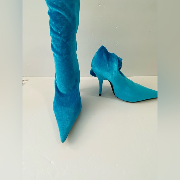 New Womens BALENCIAGA Velvet Printed Sock Boots Size 37 - Picture 11 of 14